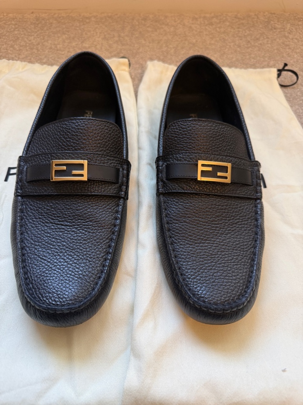 Fendi Men’s Black Driving loafers size 11